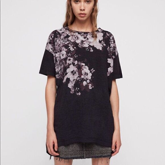 AllSaints Blue Lore Cori Tee - Picture 1 of 8